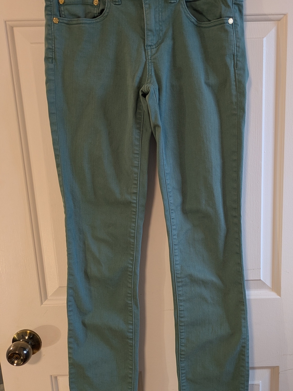Tory Burch Women's Green Super Skinny Jeans